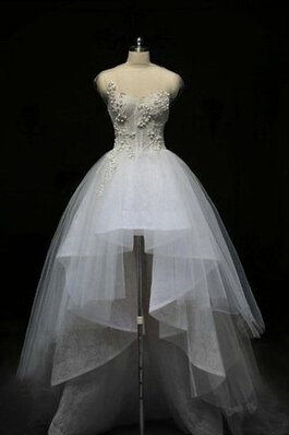 Abito da Sposa Semplice Lupetto moda Senza Maniche Buco Della Serratura Schiena in Pizzo