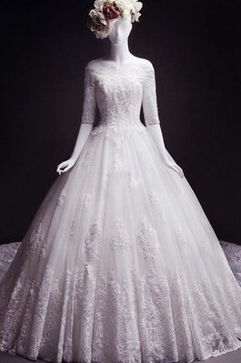 Robe de mariée intemporel romantique cordon appliques arrivée au mollet