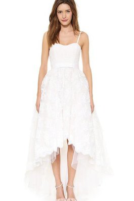 Robe de mariée moderne informel ligne a ceinture haut bas