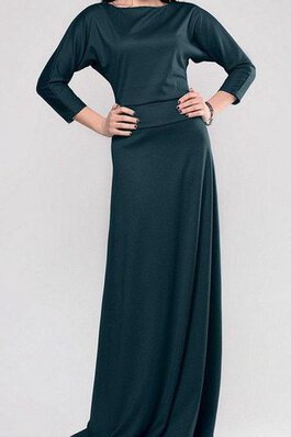 A-Line plissiertes Bateau Ärmelloses bodenlanges Brautmutterkleid mit natürlicher Taille