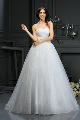 Prinzessin Zeitloses A-Linie Anständiges Brautkleid aus Organza