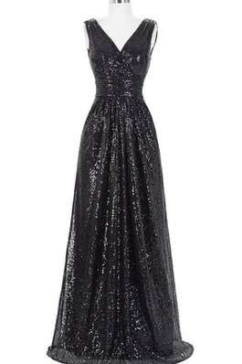 Robe demoiselle d'honneur encolure ronde de col en v avec zip avec sans manches ruché