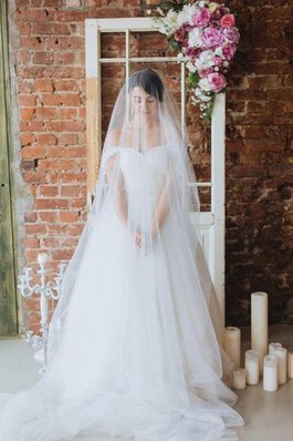 Robe de mariée plissage romantique avec zip avec sans manches d'epaule ajourée