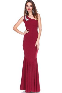 Robe mère de mariée plissé naturel avec sans manches avec cristal d'épaule asymétrique