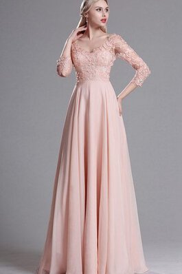 Robe de bal classique distinguee avec décoration dentelle en chiffon ligne a