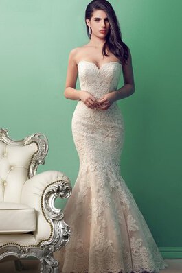 Elegante Vestido de Novia de Escote Corazón de Baja escote en V de Sin mangas