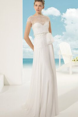 Robe de mariée facile derniere tendance de traîne moyenne avec manche courte