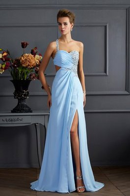 Robe de soirée classique femme branché avec perle en chiffon avec sans manches