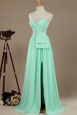 Robe demoiselle d'honneur long sexy a-ligne de traîne moyenne en chiffon