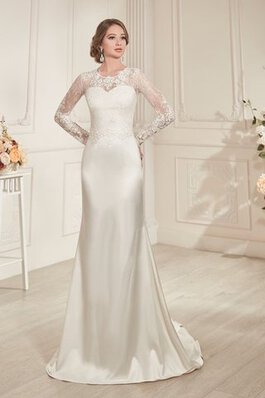 Robe de mariée humble elégant simple avec manche longue de traîne courte