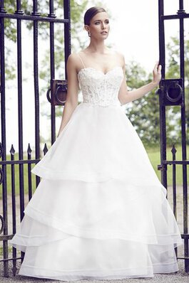 Abito da Sposa Schiena Nuda Puffy Cuore in Organza Esclusivo Elegante