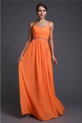 Robe de bal longue en chiffon jusqu'au sol bandouliere spaghetti fermeutre eclair