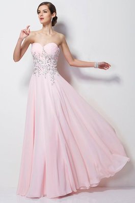 Robe de bal en chiffon de princesse avec perle longueur au ras du sol ligne a