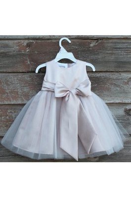 Robe de cortège enfant plissage textile en tulle de lotus a-ligne manche nulle