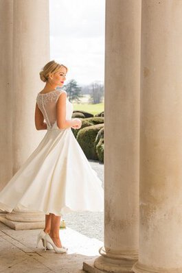 Abito da Sposa Formale E Informale favola con Piega con Perline Semplice Elegante