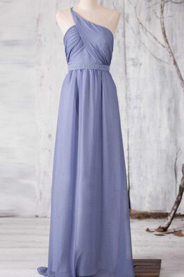 Robe demoiselle d'honneur croisade ruché avec perle ligne a d'épaule asymétrique