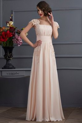 Robe de bal naturel avec manche courte ligne a de princesse en chiffon