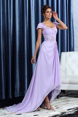 Chiffon A Linie Perlenbesetztes Breiter Träger Prinzessin Brautmutterkleid