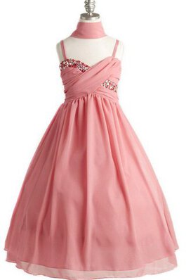 Vestido de Floristas de Sin mangas de Volantes Adorno de con Lentejuelas de Criss Cross