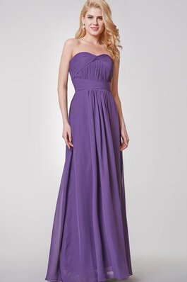 Robe demoiselle d'honneur plissé elégant avec chiffon avec zip avec sans manches