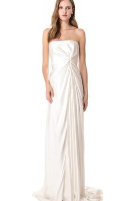 Robe de mariée longue facile avec zip de bustier de traîne courte