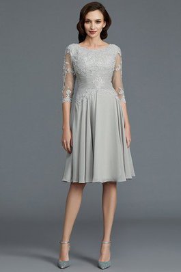 Robe mère de mariée naturel en 1/2 manche appliques de princesse a-ligne