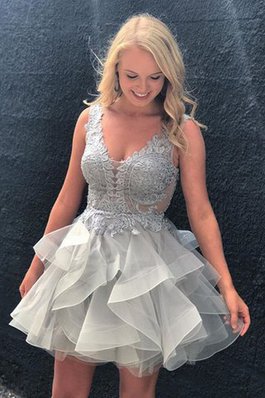 Robe fête de la rentrée courte ligne a manche nulle de princesse textile en tulle