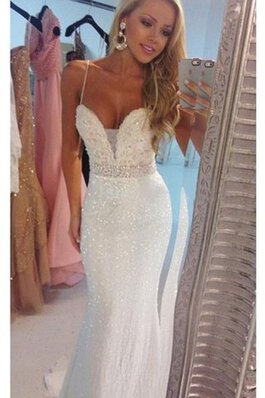 Meerjungfrau Stil Halle formelles extravagantes Brautkleid mit Perlengürtel mit Pailletten