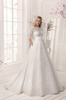 Abito da Sposa in Pizzo con Cristino stravagante conservatore in pizzo Allacciato