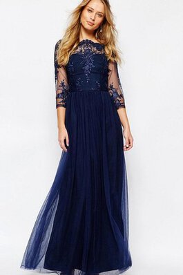Langes knöchellanges Brautjungfernkleid mit 3/4 länge Ärmeln