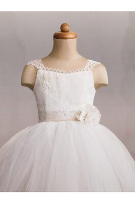 Abito da Cerimonia Bambini in Tulle in Pizzo Cappellino con Piega con Fiocco radiosa