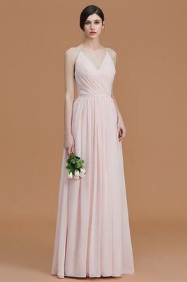 Prinzessin Ärmelloses A-Line Gerüschtes Bodenlanges Brautjungfernkleid