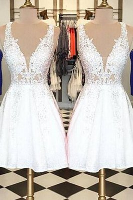 Vestido de Homecoming de Seductor de Natural de Sin mangas de Encaje Adorno
