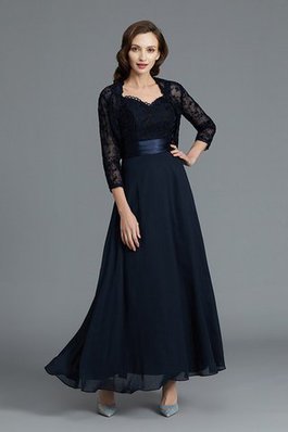 Ärmelloses Herz-Ausschnitt Normale Taille A-Linie Brautmutterkleid aus Chiffon