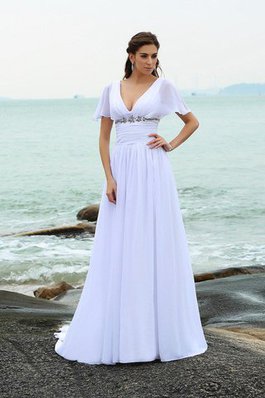 Robe de mariée delicat longue vintage de tour de ceinture empire avec chiffon