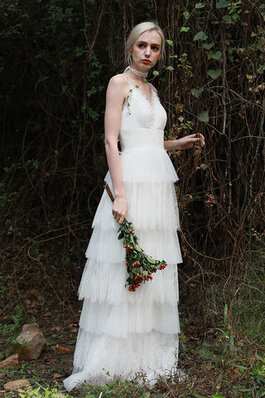 Formal Vestido de Novia en Satén de Espumoso de Hasta el suelo