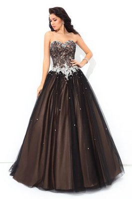 Abito Quinceanera Cuore con Perline Lungo Ball Gown A Terra