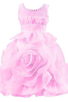 Empire Taille Taft Ärmelloses a linie knielanges Blumenmädchenkleid
