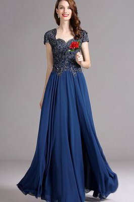 Chiffon kurze Ärmeln A Linie Empire Taille Ballkleid mit gekappten Ärmeln