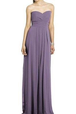 Abito da Damigella in Chiffon con Piega Lungo A-Line Cuore senza strap