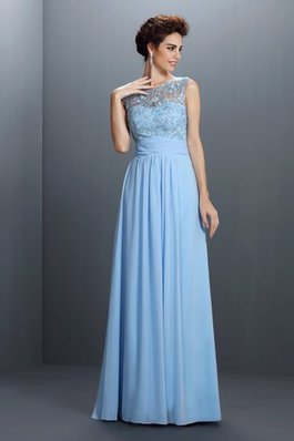 Prinzessin Reißverschluss Ärmelloses Abendkleid mit Applike aus Chiffon