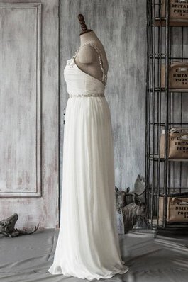 Abito da Sposa con Cristino con Piega Naturale con Increspato A-Line in Chiffon