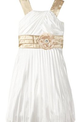 Robe de cortège enfant plissage avec sans manches a-ligne entrecroisé
