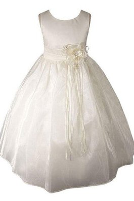 Robe de cortège enfant naturel textile en tulle jusqu'au sol avec nœud fermeutre eclair