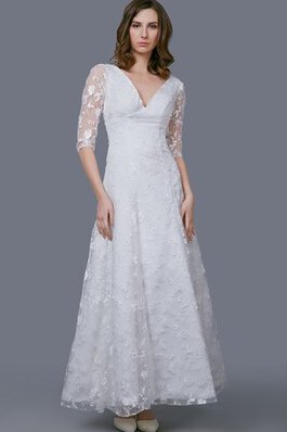 Abito da Sposa Alla Caviglia sexy Lungo Senza Maniche in pizzo A-Line