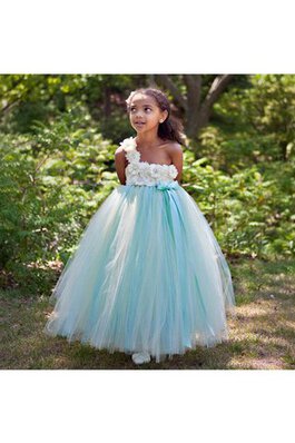 Robe de cortège enfant avec ruban arrivée au cheville de lotus textile en tulle avec nœud