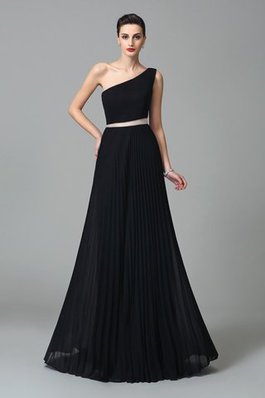 Robe de bal longue plissage en chiffon d'épaule asymétrique de princesse