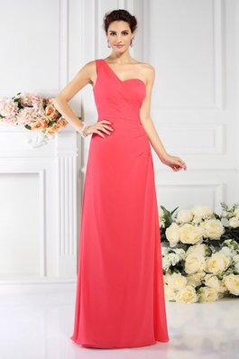 Robe demoiselle d'honneur plissé avec zip en chiffon au drapée a-ligne