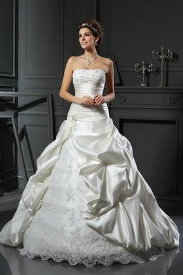 Robe de mariée longue delicat en satin cordon col en forme de cœur