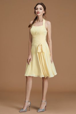 Robe demoiselle d'honneur de lotus en chiffon voyant naturel courte